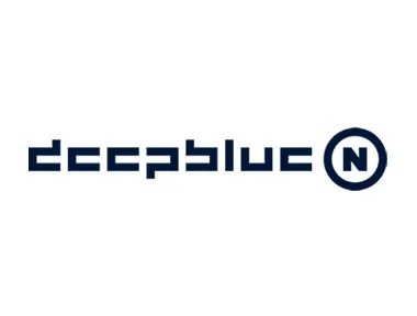 Logo der Agentur deepblue mit modernem Schriftzug in Blau auf weißem Hintergrund.